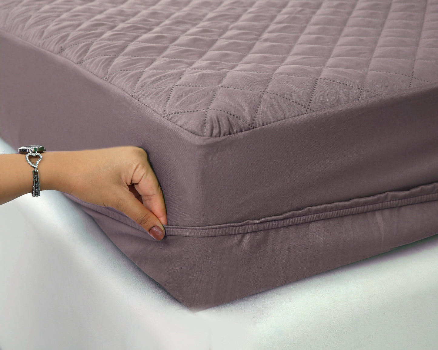 Quilted Waterproof Mattress Protector-Mouve Protectors Apricot