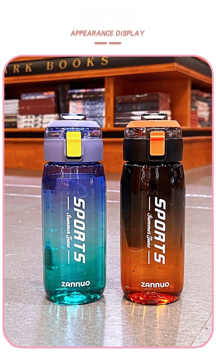 Motivational Water Bottle with Time Marker BPA Free-SA2408-165 Apricot