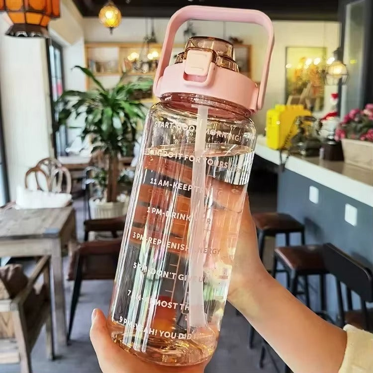 Motivational Water Bottle With Time Labeling(SA2408-221) Apricot Pink