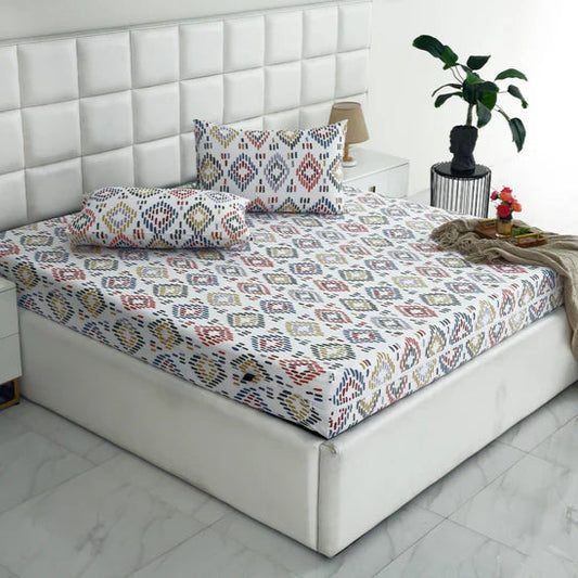 Zipper Mattress Cover Printed-Rainbow Diamond Protectors Apricot