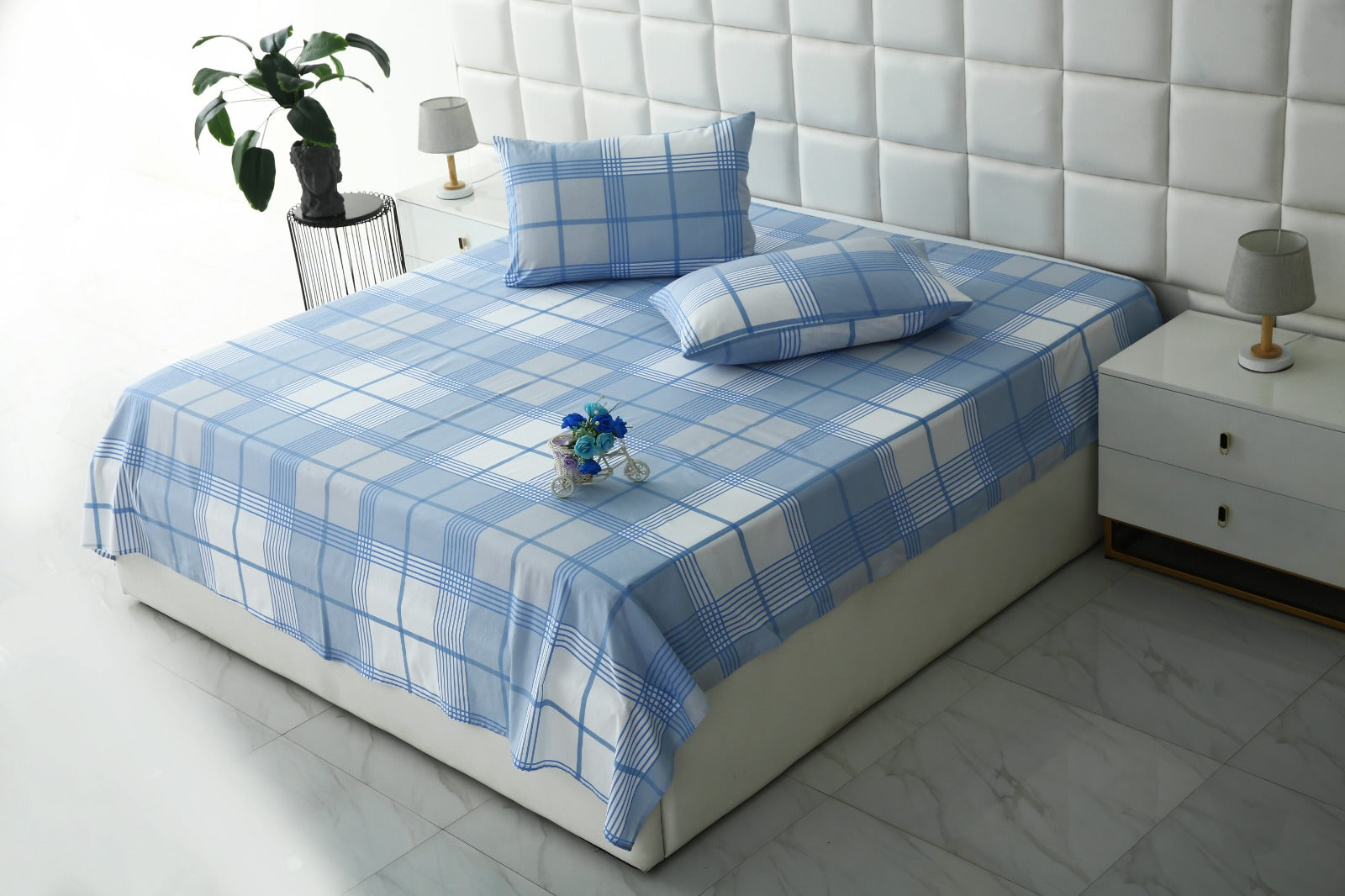 3 PCs Double Bed Sheet-DB344 Bed Sheets Apricot