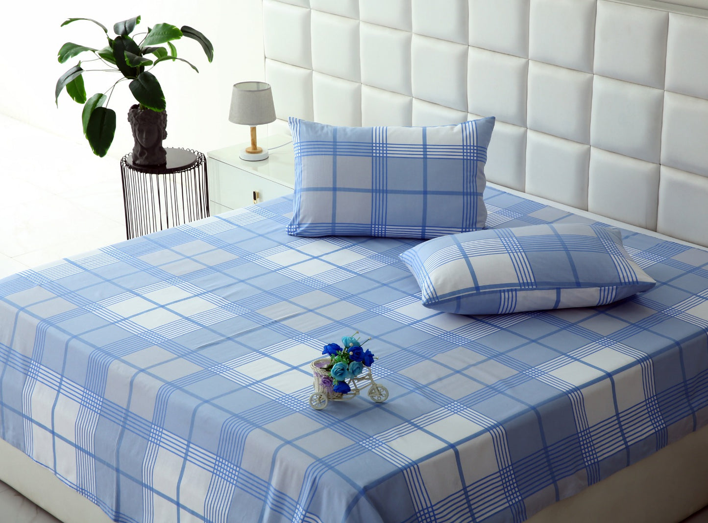 3 PCs Double Bed Sheet-DB344 Bed Sheets Apricot