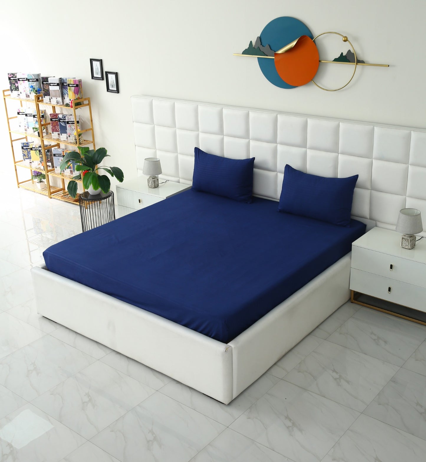 Quilted Waterproof Mattress Protector-Navy Blue