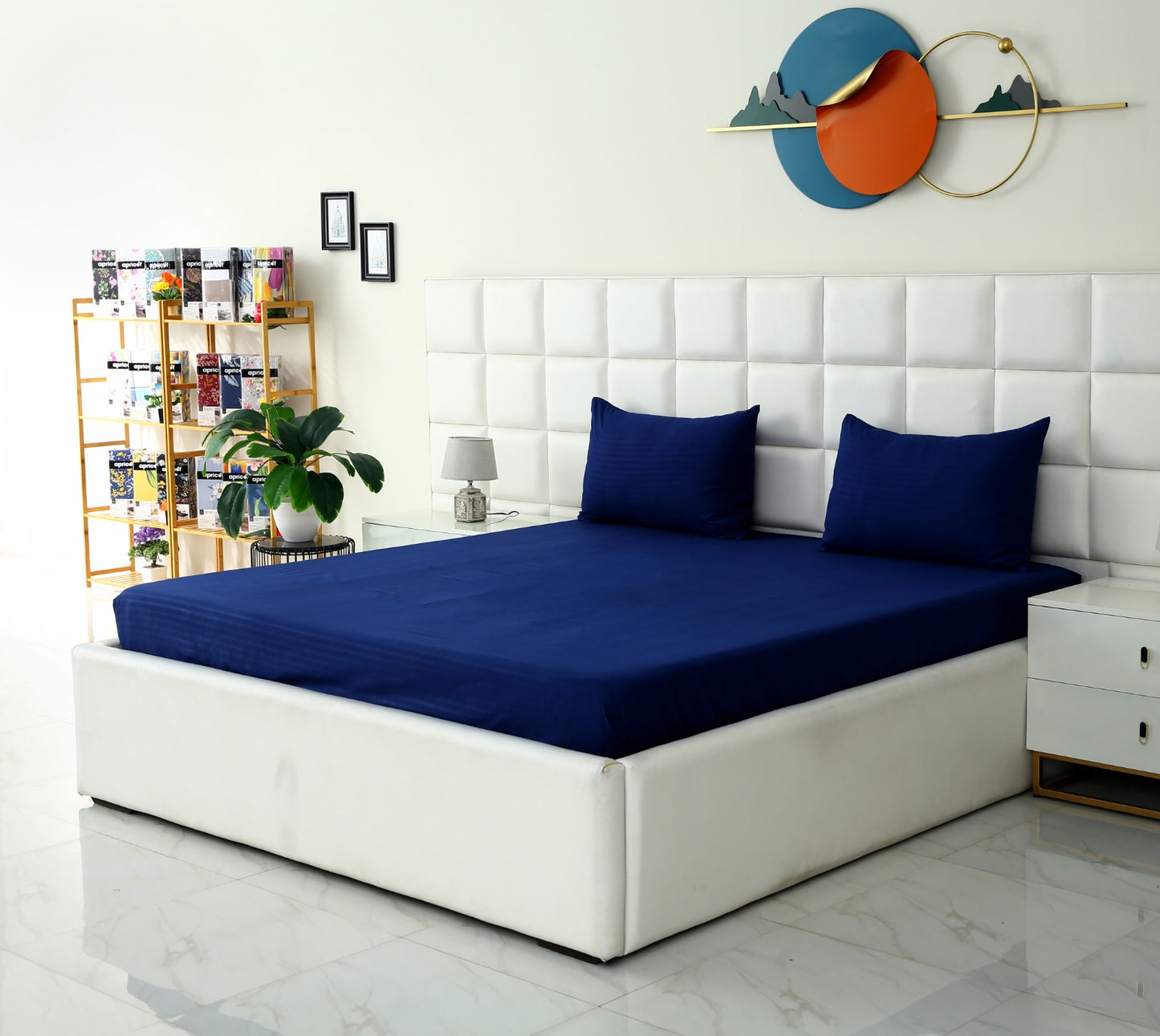 Quilted Waterproof Mattress Protector-Navy Blue