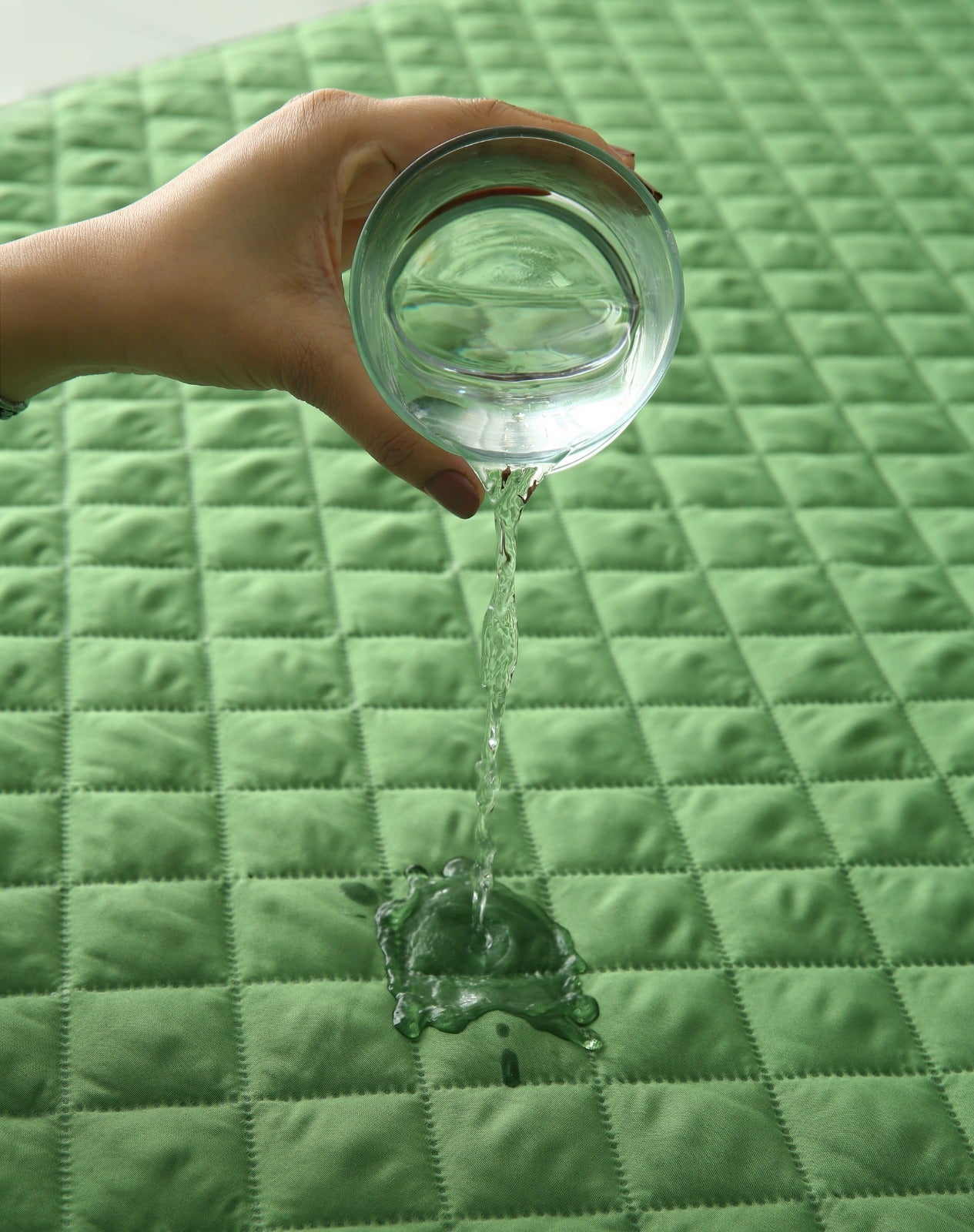 Quilted Waterproof Mattress Protector-Green