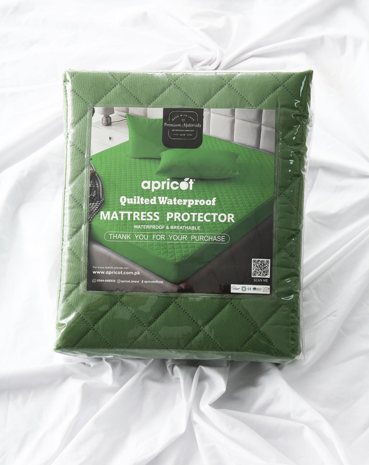 Quilted Waterproof Mattress Protector-Green