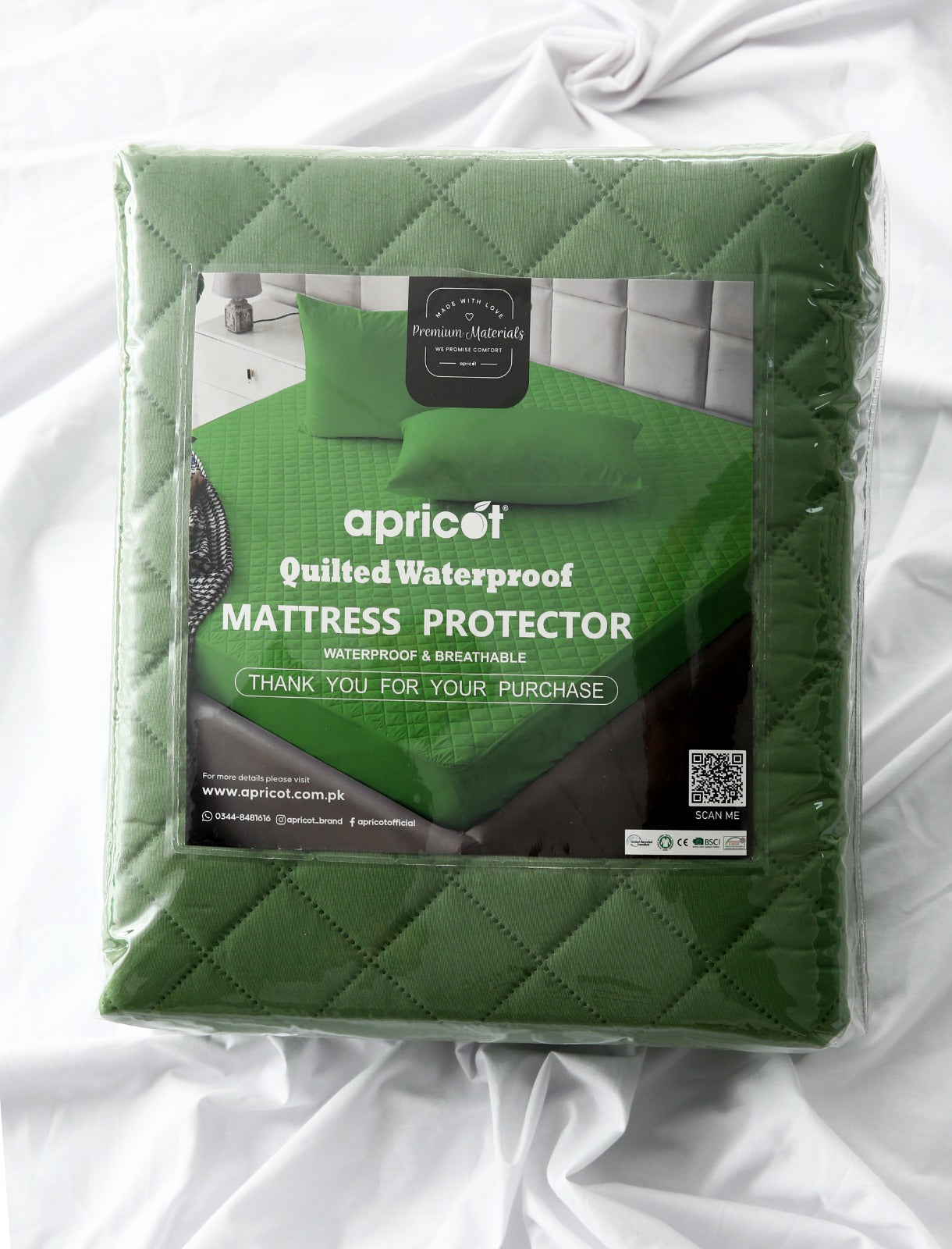 Quilted Waterproof Mattress Protector-Green