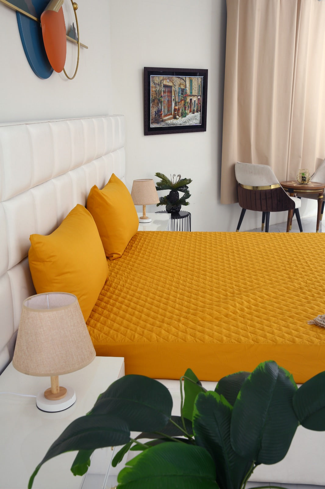 Quilted Waterproof Mattress Protector-Mustard