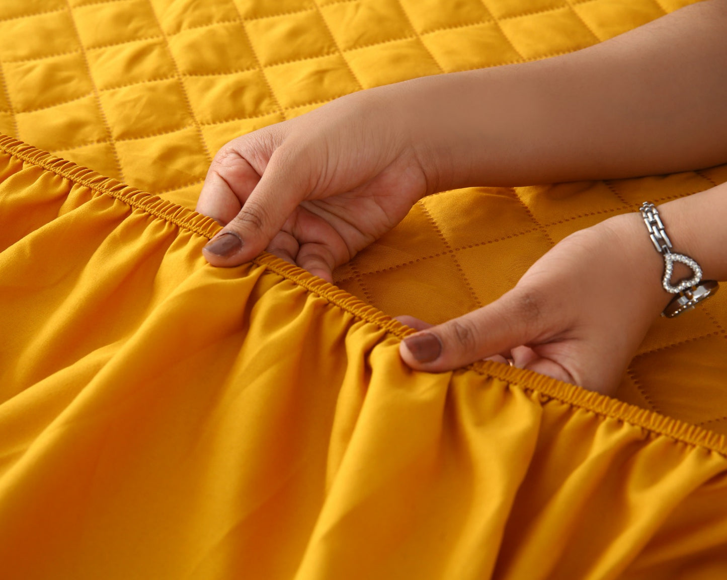 Quilted Waterproof Mattress Protector-Mustard