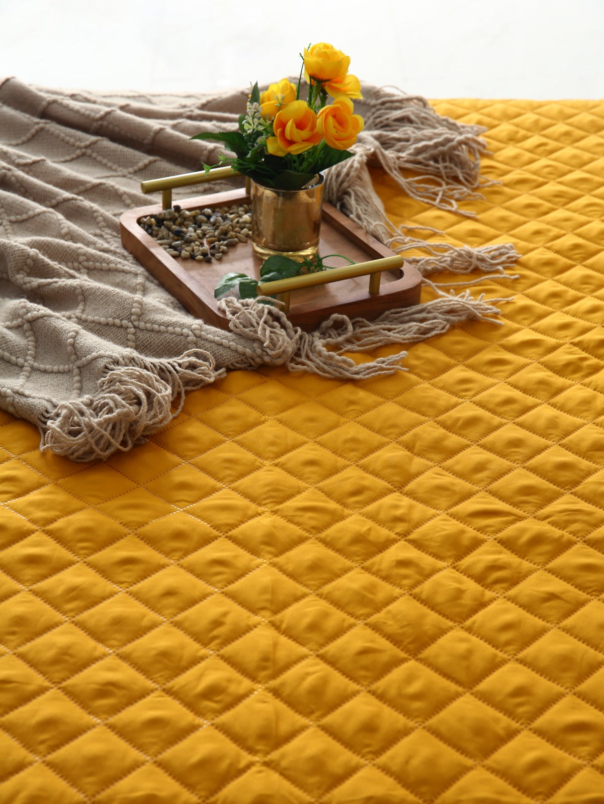 Quilted Waterproof Mattress Protector-Mustard