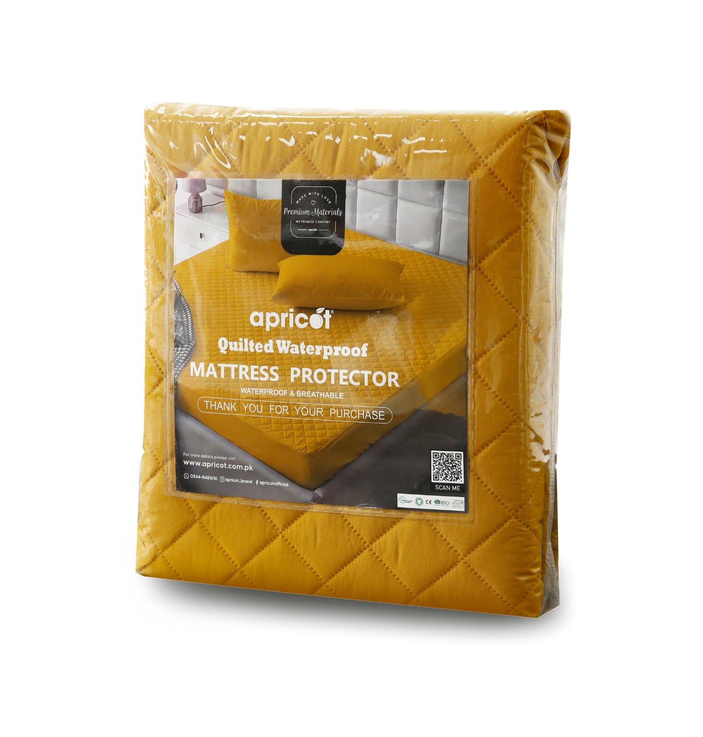 Quilted Waterproof Mattress Protector-Mustard