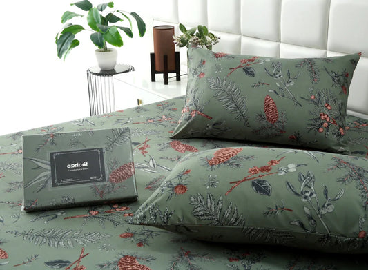 2Pcs Single Bed Sheet-Summer Slumber single bed sheet Apricot