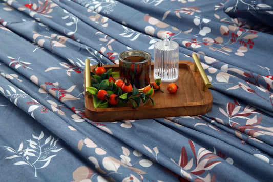 2Pcs Single Bed Sheet-Cherries single bed sheet Apricot