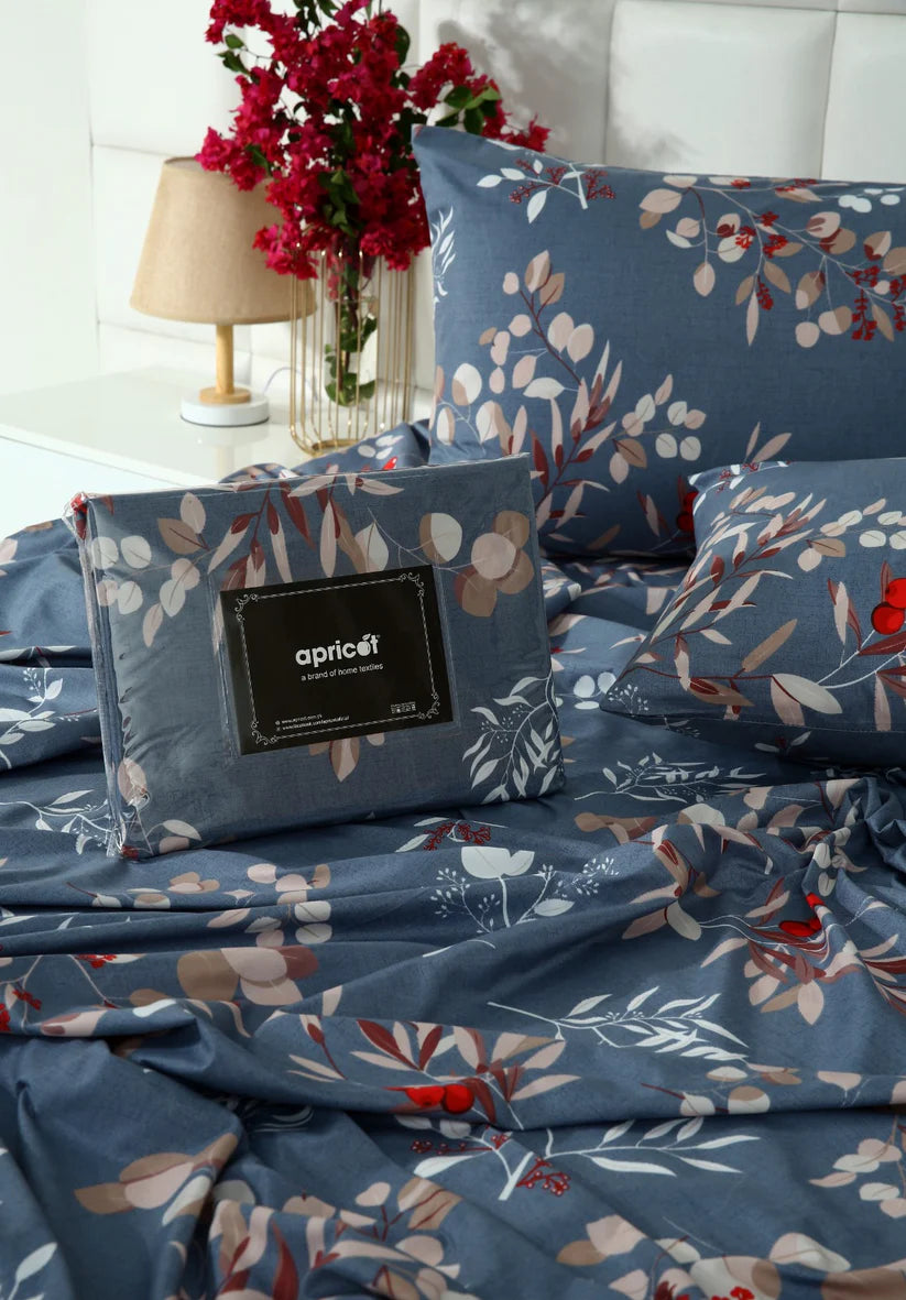 2Pcs Single Bed Sheet-Cherries single bed sheet Apricot
