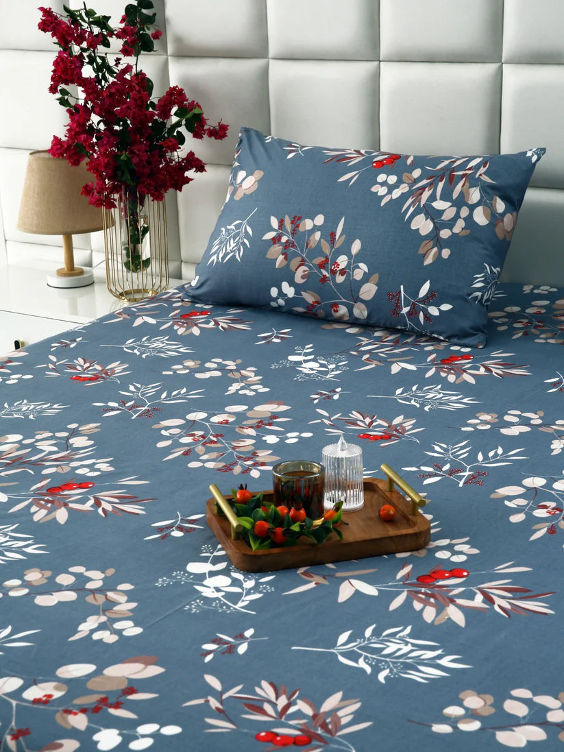 2Pcs Single Bed Sheet-Cherries single bed sheet Apricot