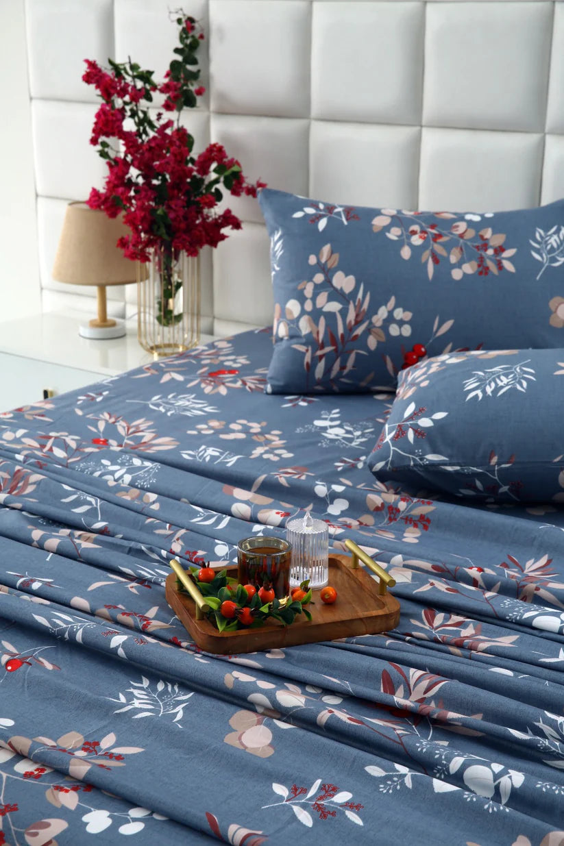 2Pcs Single Bed Sheet-Cherries single bed sheet Apricot