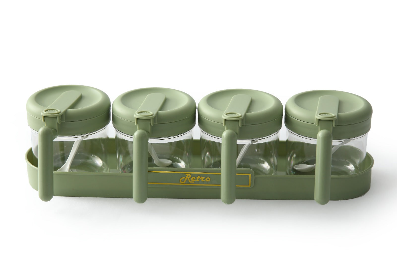 5PCs Spice Jar Seasoning Containers-SA2405-274 Spice and sugar Jar Apricot Green
