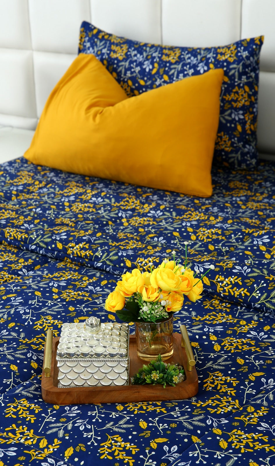 6 PCs Summer Comforter Set-Daffodil Bed Spread Apricot