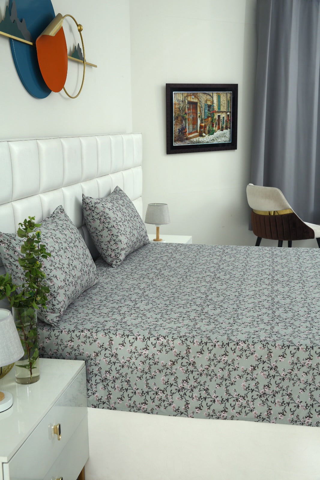 3 PCs Double Bed Sheet-Yarrow Bed Sheets Apricot