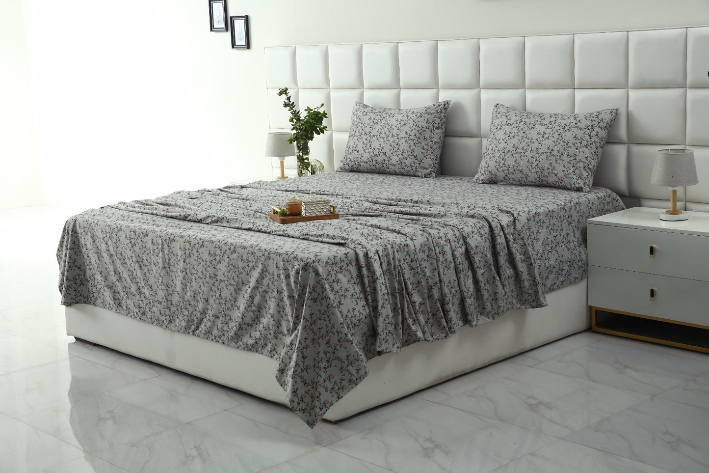 3 PCs Double Bed Sheet-Yarrow Bed Sheets Apricot