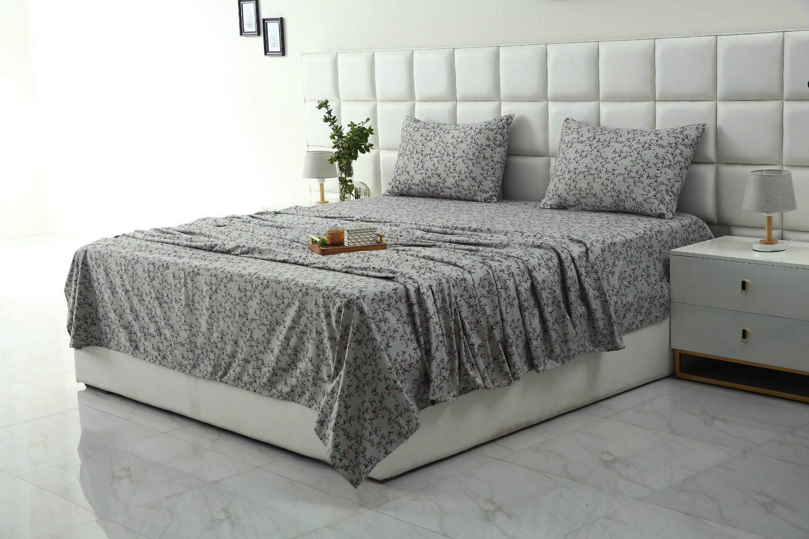 3 PCs Double Bed Sheet-Yarrow Bed Sheets Apricot