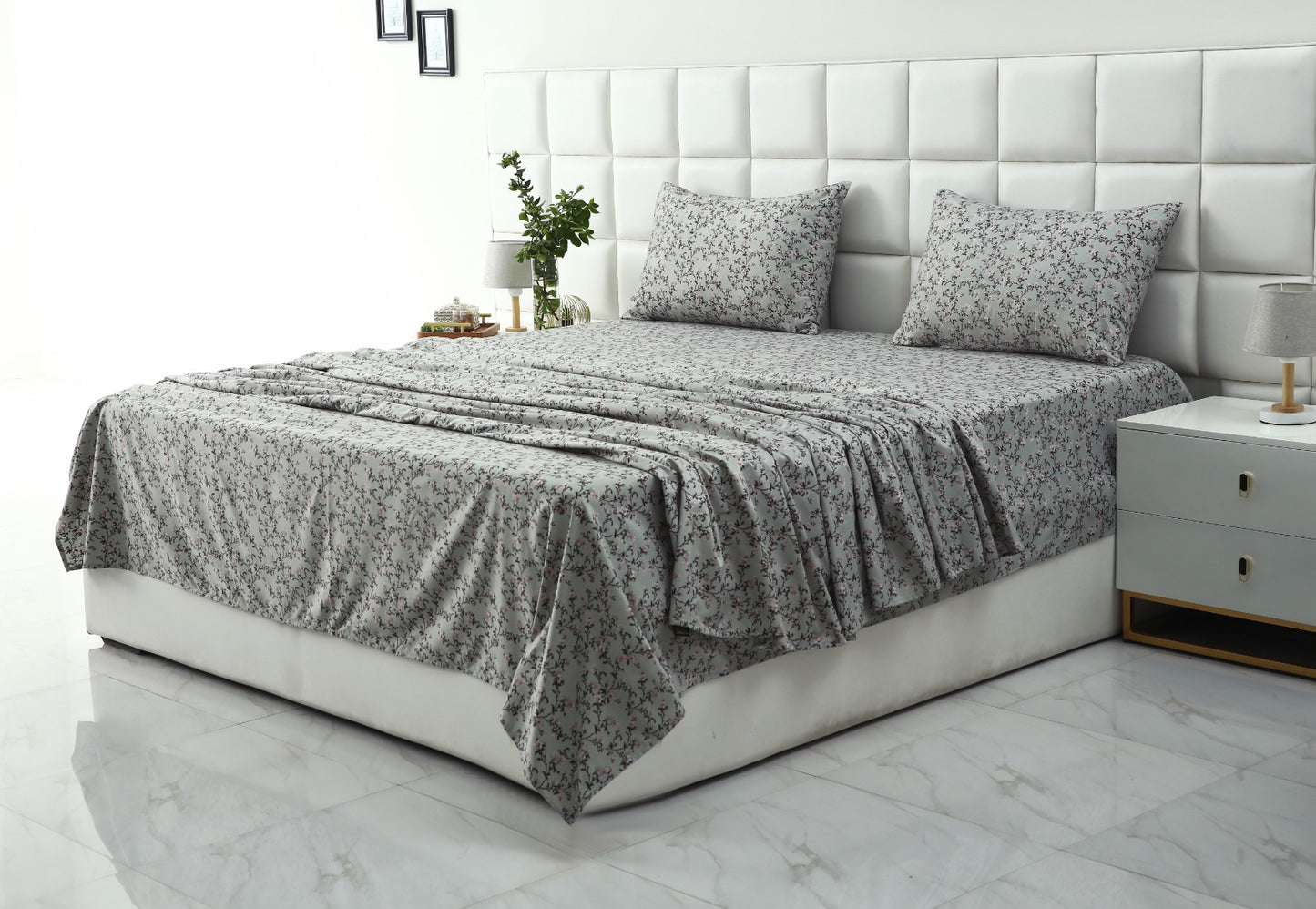 3 PCs Double Bed Sheet-Yarrow Bed Sheets Apricot