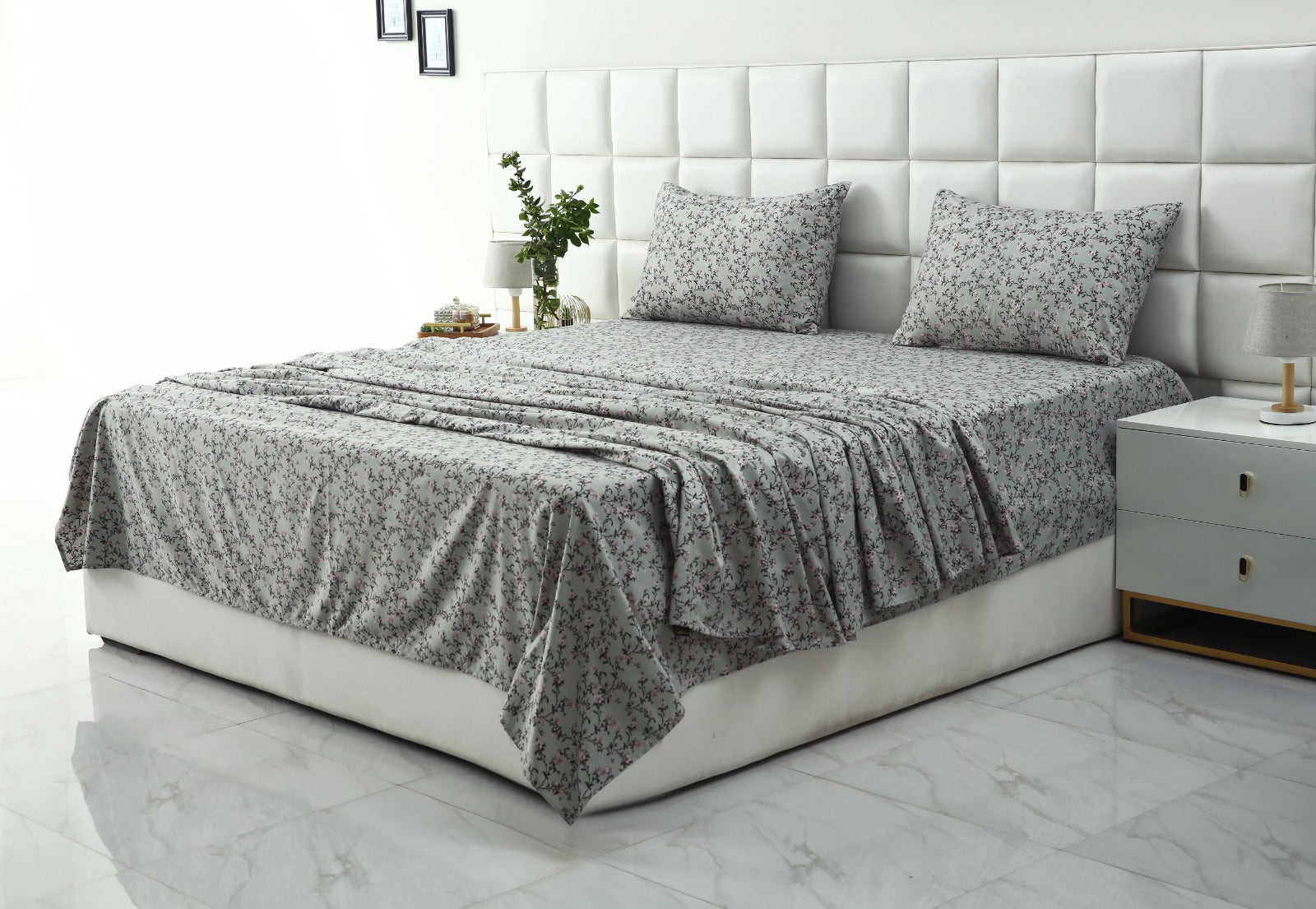 3 PCs Double Bed Sheet-Yarrow Bed Sheets Apricot