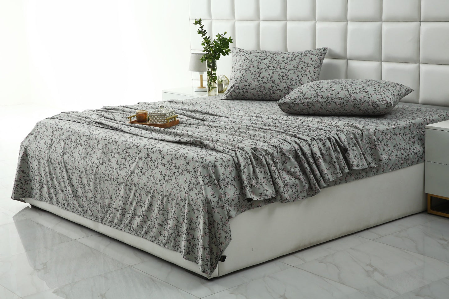 3 PCs Double Bed Sheet-Yarrow Bed Sheets Apricot