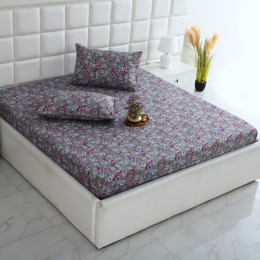 Fitted Bed Sheet-Spring Flowers Fitted Sheets Apricot
