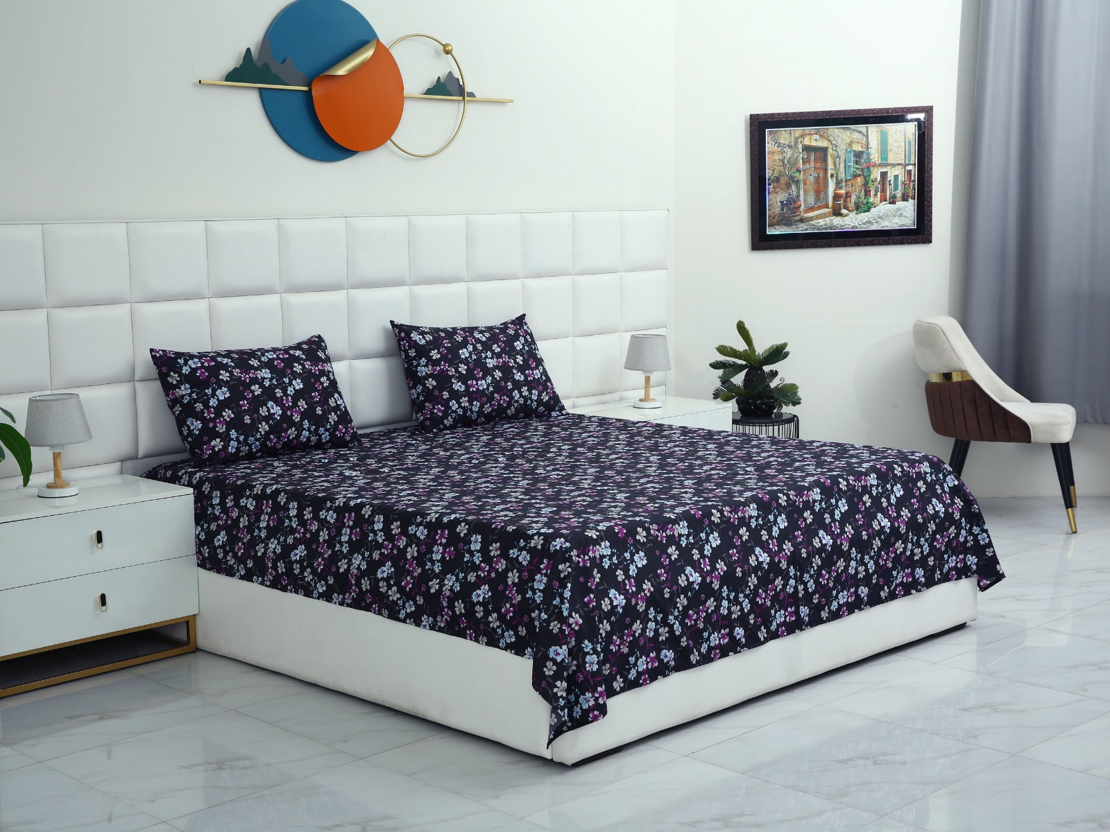 3 PCs Double Bed Sheet- Rosemary BED SHEET Apricot