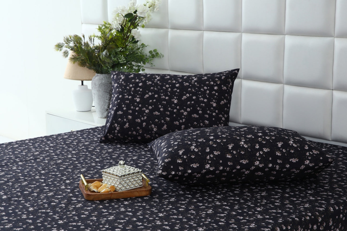 Fitted Bed Sheet-White Jazmin