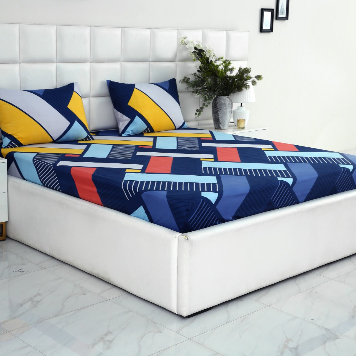 Fitted Bed Sheet-ZigZag Rainbow