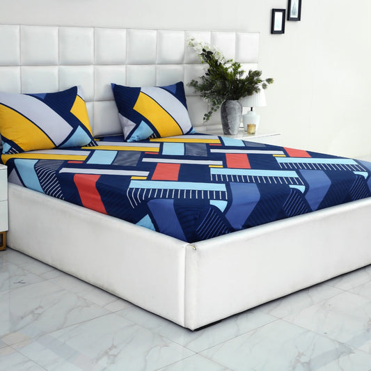 Fitted Bed Sheet-ZigZag Rainbow