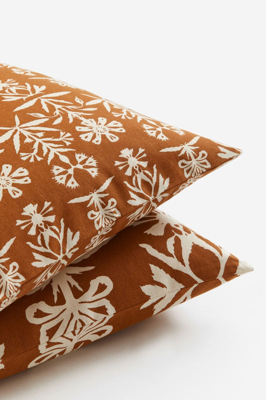 2 PCs Digital Printed Cotton Cushions-Slush Pattern cushions Apricot