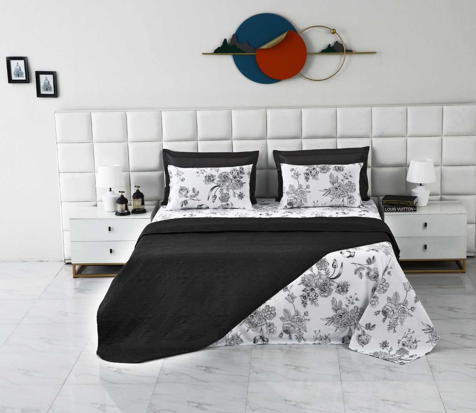 6 PCs Dyed Bed Spread Set-Onyx Shadow Bed Spread Apricot