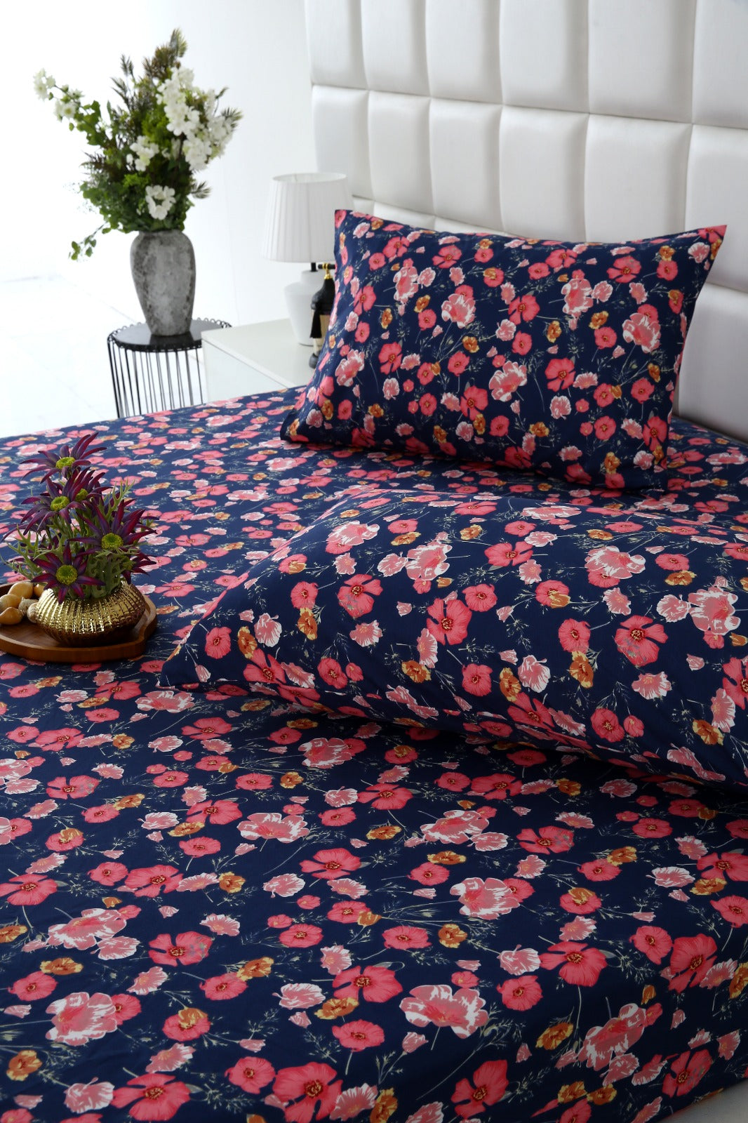 Fitted Bed Sheet-Autumn Bloom Fitted Sheets Apricot