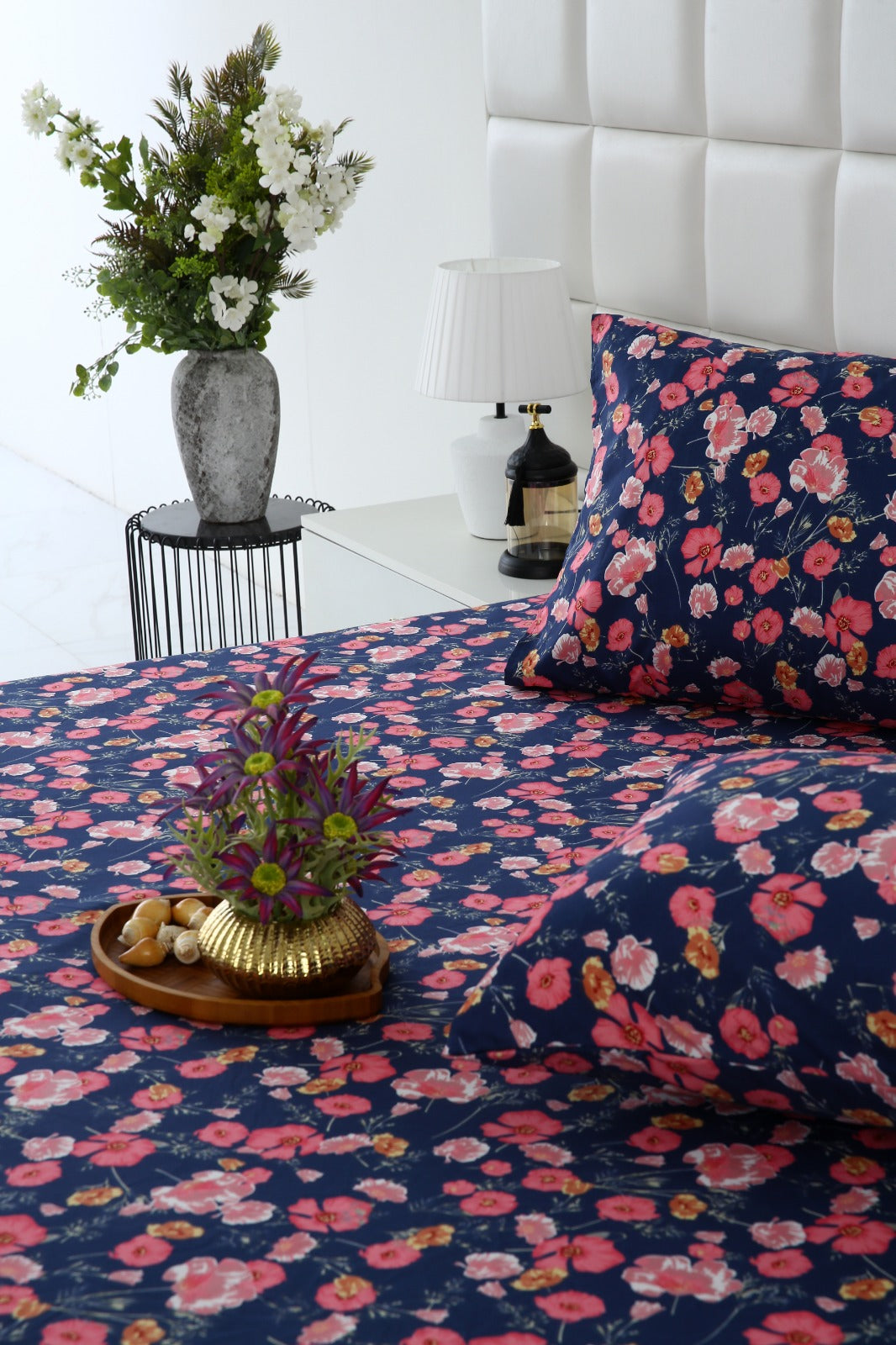Fitted Bed Sheet-Autumn Bloom Fitted Sheets Apricot