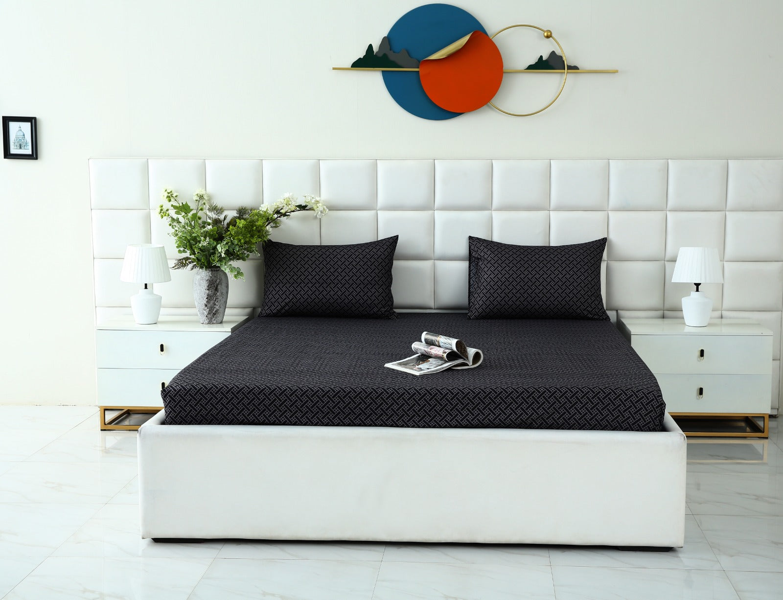 Fitted Bed Sheet-Plaid Fitted Sheets Apricot