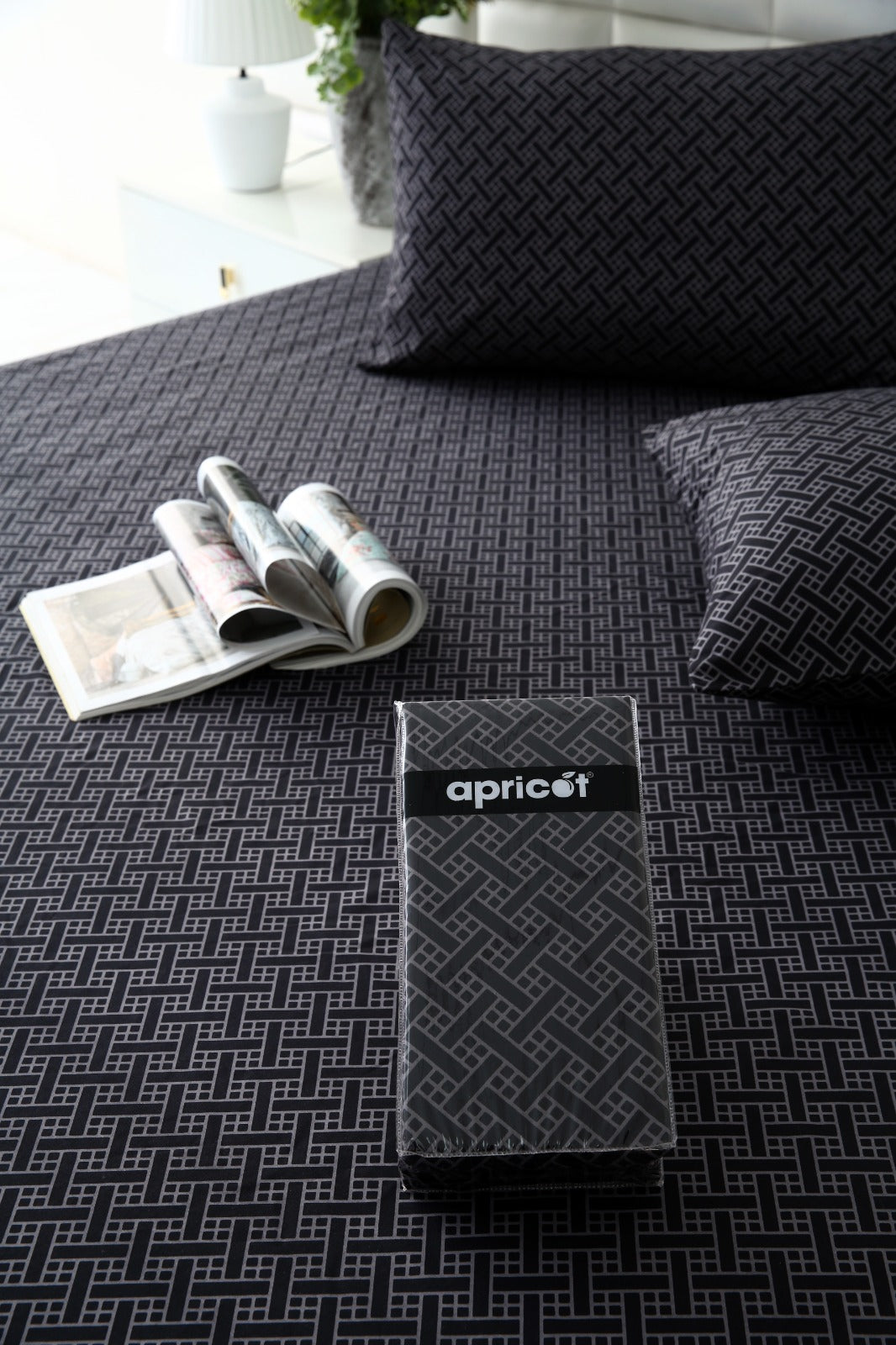 Fitted Bed Sheet-Plaid Fitted Sheets Apricot