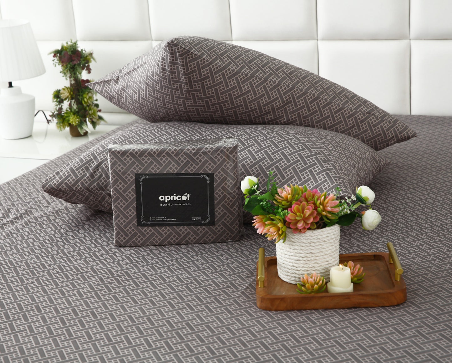 Zipper Mattress Cover Printed-Light Plaid Protectors Apricot