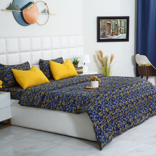 6 PCs Summer Comforter Set-Daffodil Bed Spread Apricot