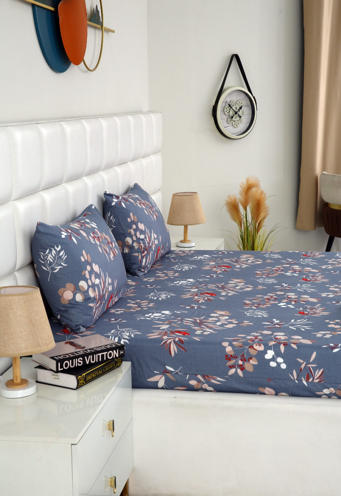 Zipper Mattress Cover Printed-Cherries Protectors Apricot