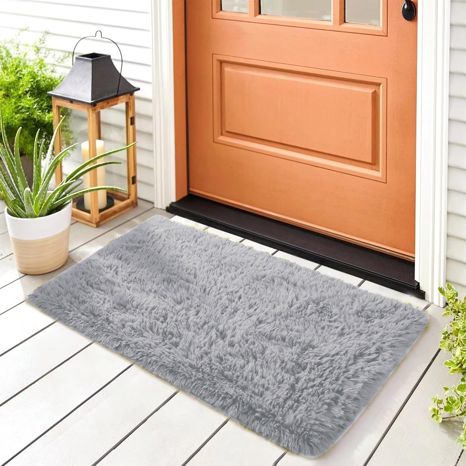 Anti-Slip Soft Fluffy Door Mat-L/Grey Door Mats Apricot