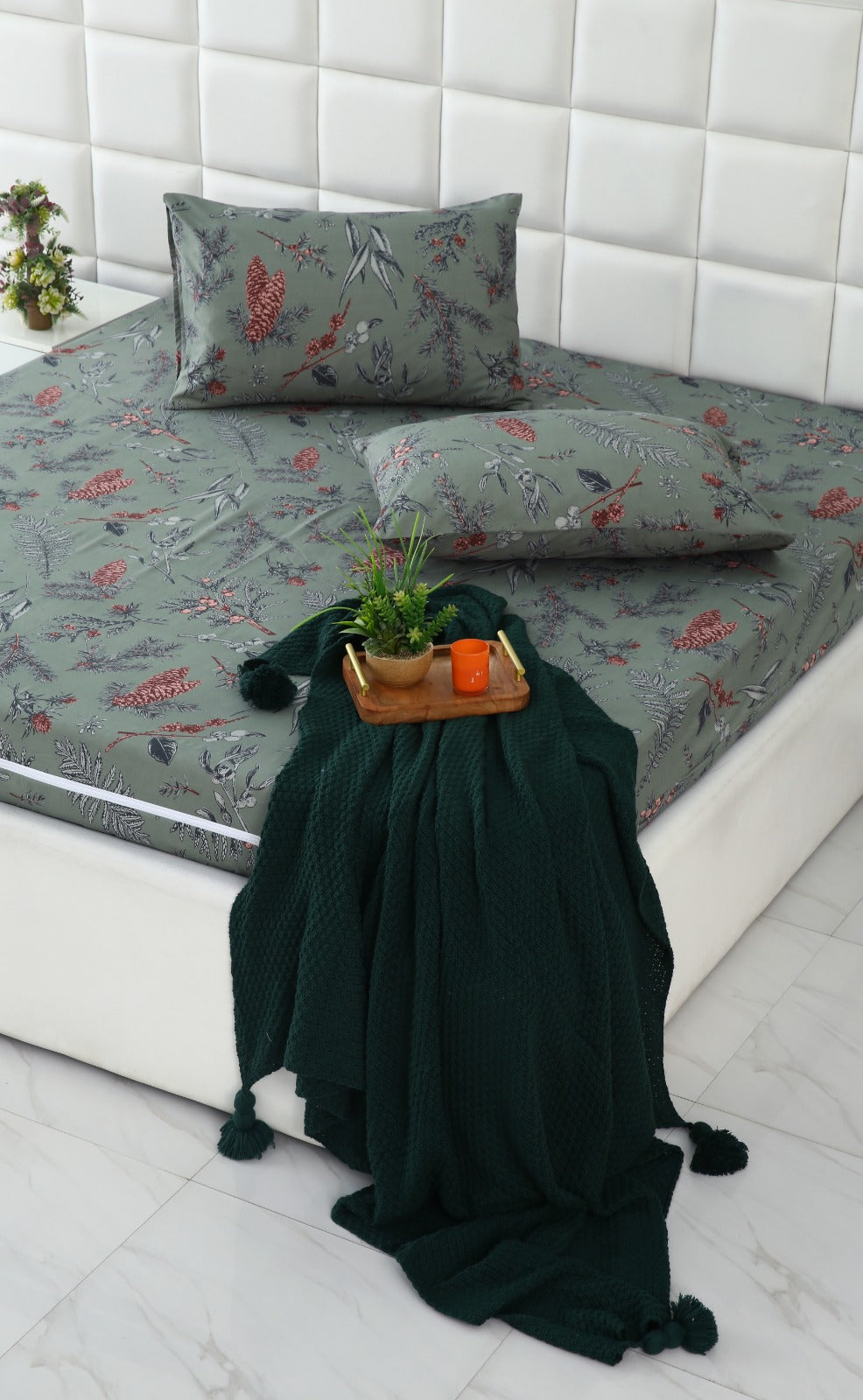 Zipper Mattress Cover Printed-Summer Slumber Protectors Apricot