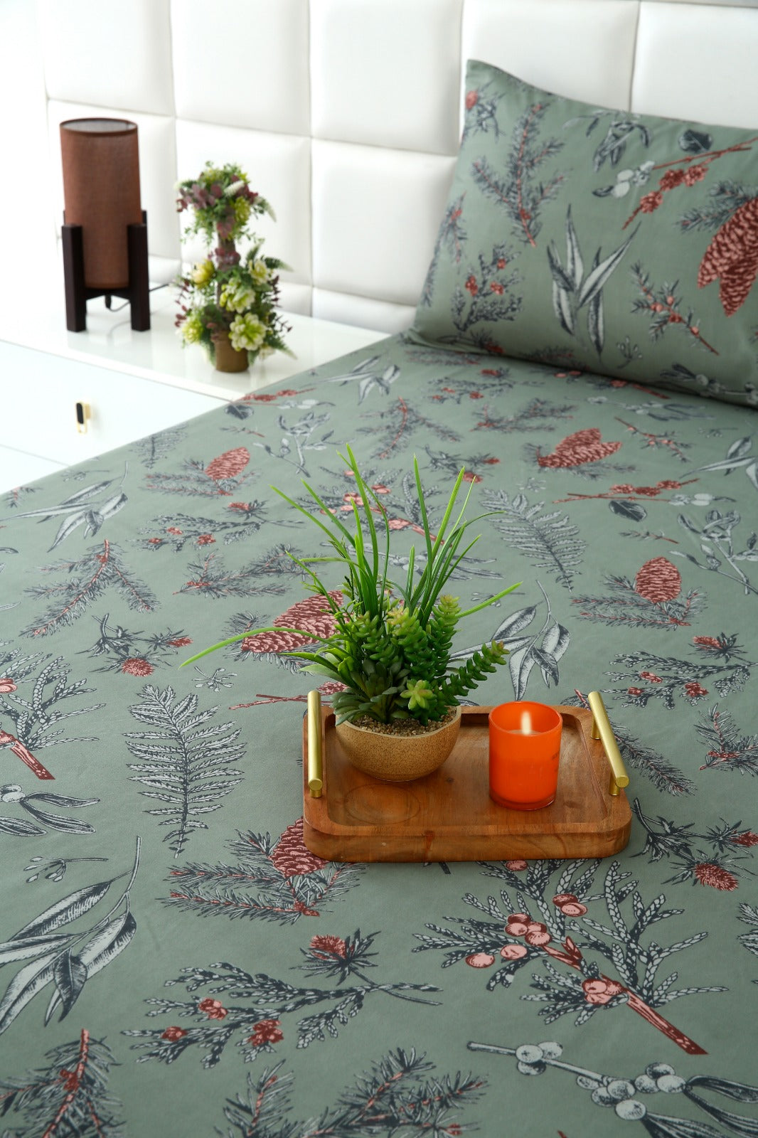 Zipper Mattress Cover Printed-Summer Slumber Protectors Apricot