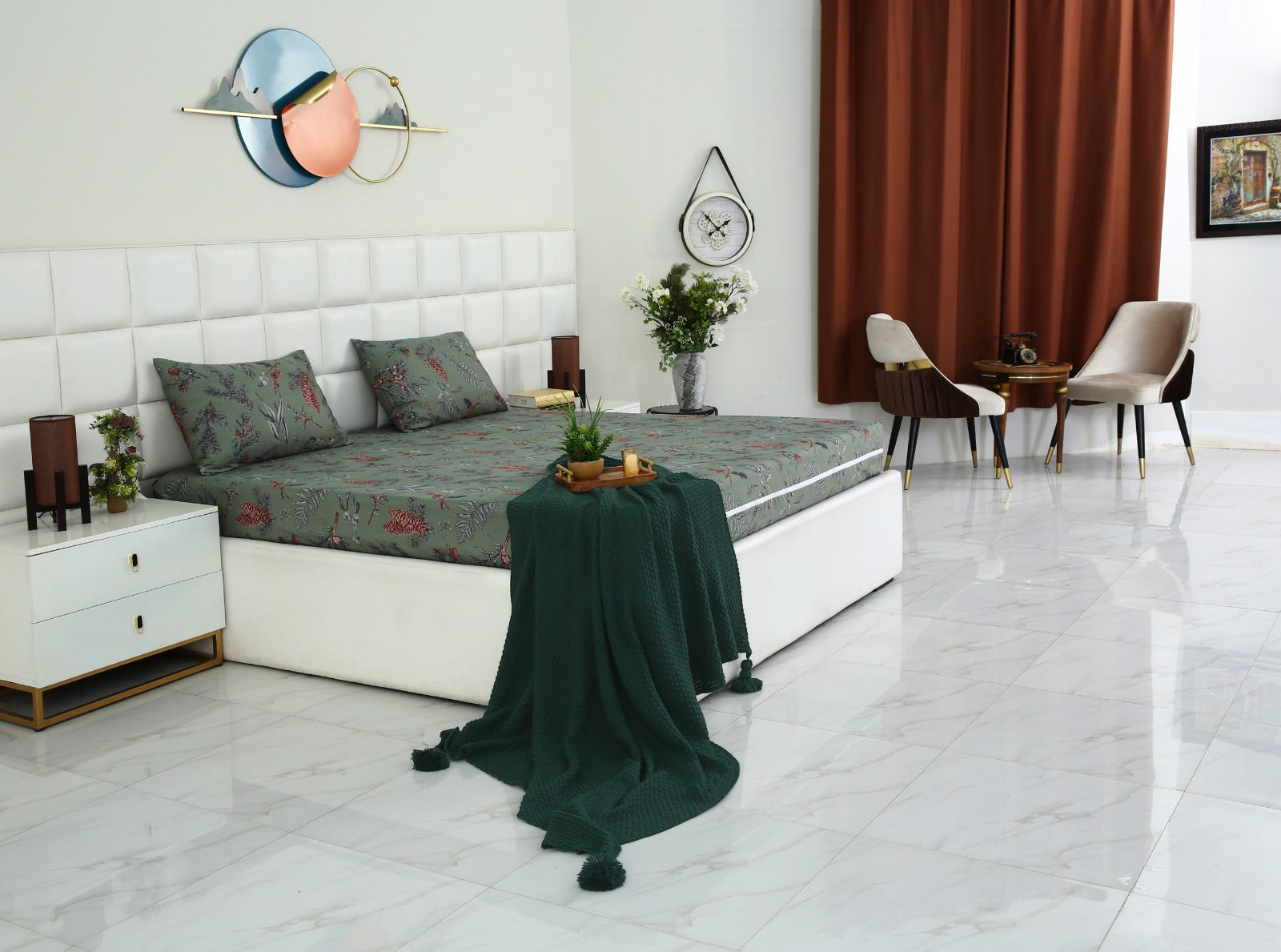 Zipper Mattress Cover Printed-Summer Slumber Protectors Apricot