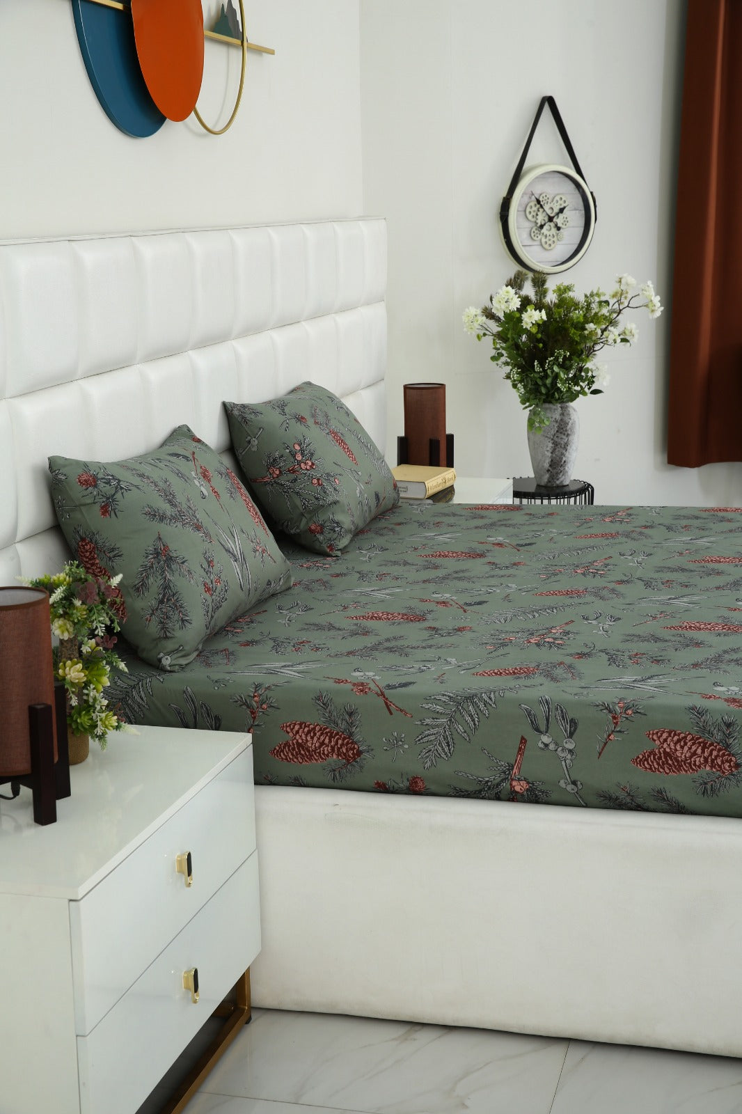 Zipper Mattress Cover Printed-Summer Slumber Protectors Apricot