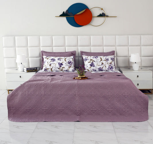 6 PCs Luxury Bed Spread Set-Lavender Bloom