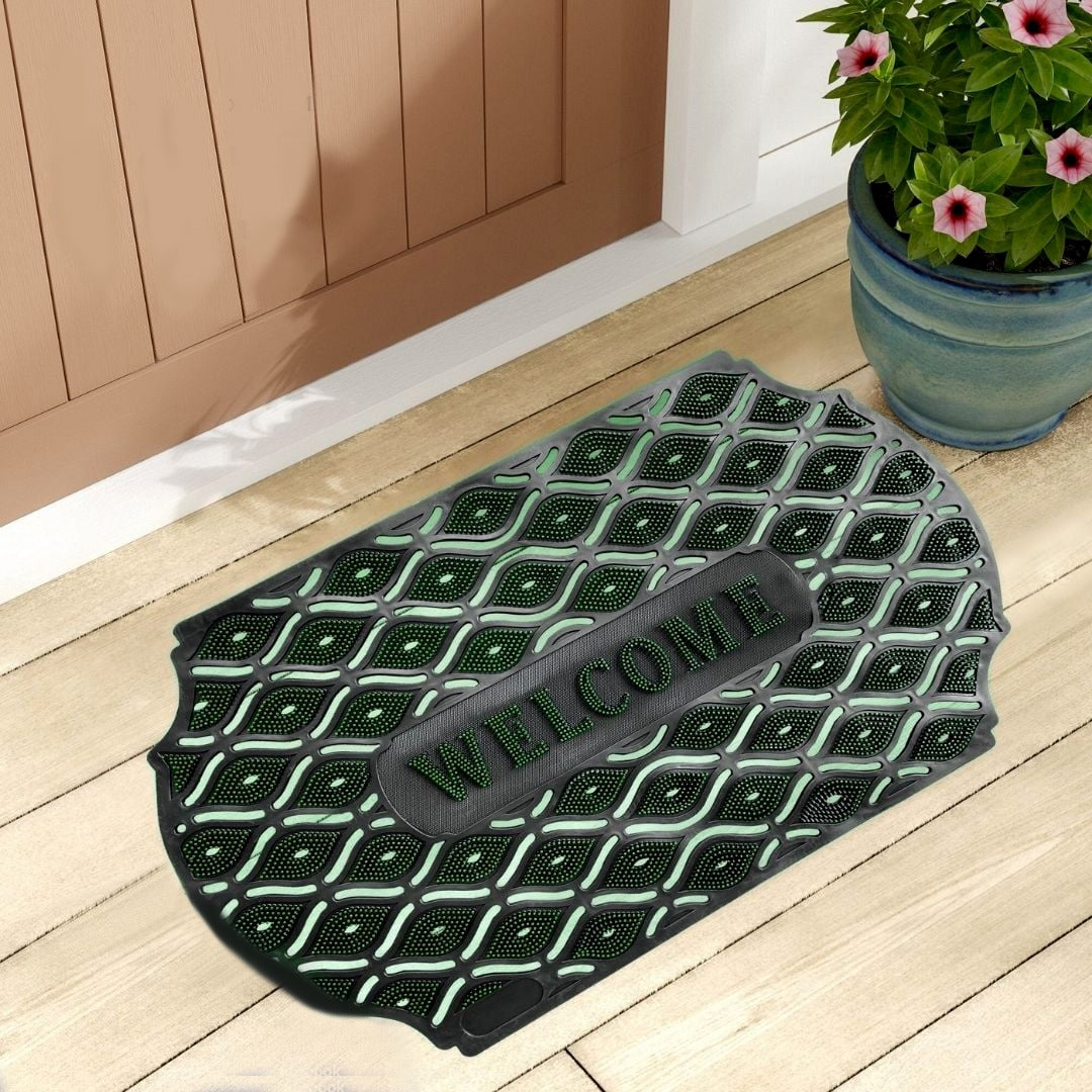 Outdoor Indoor Antislip Door Mat WELCOME-SA2553-10(Green) Door Mats Apricot