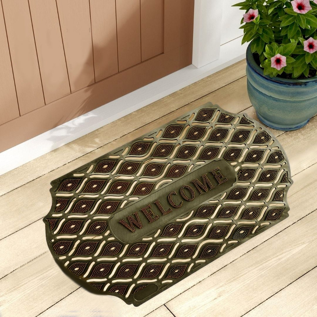 Outdoor Indoor Antislip Door Mat WELCOME-SA2553-10(Brown) Door Mats Apricot